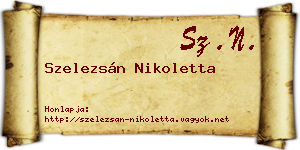 Szelezsán Nikoletta névjegykártya
