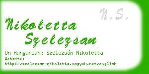 nikoletta szelezsan business card